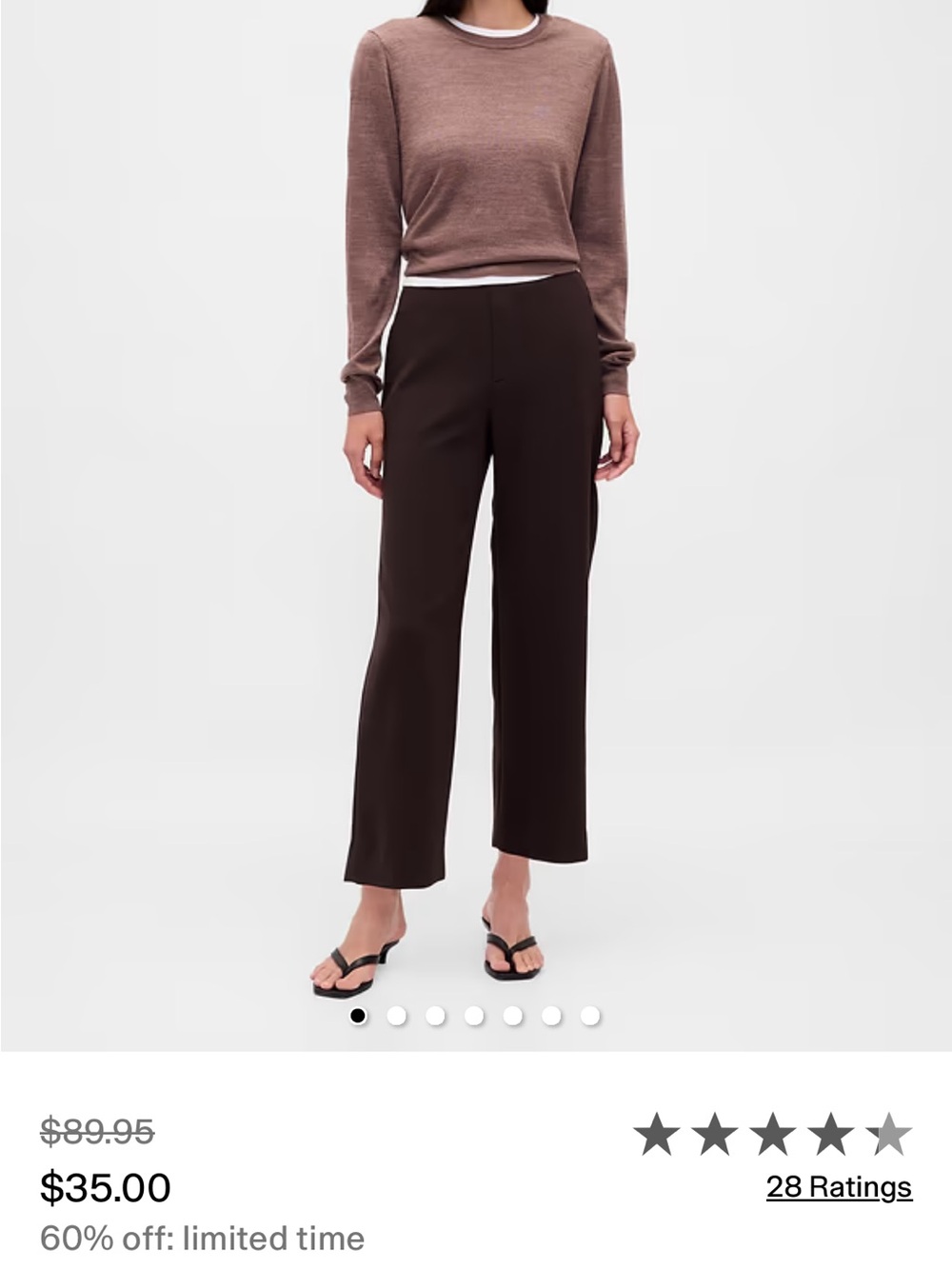 GAP Wide-Leg High-Rise Pants in Dark Brown